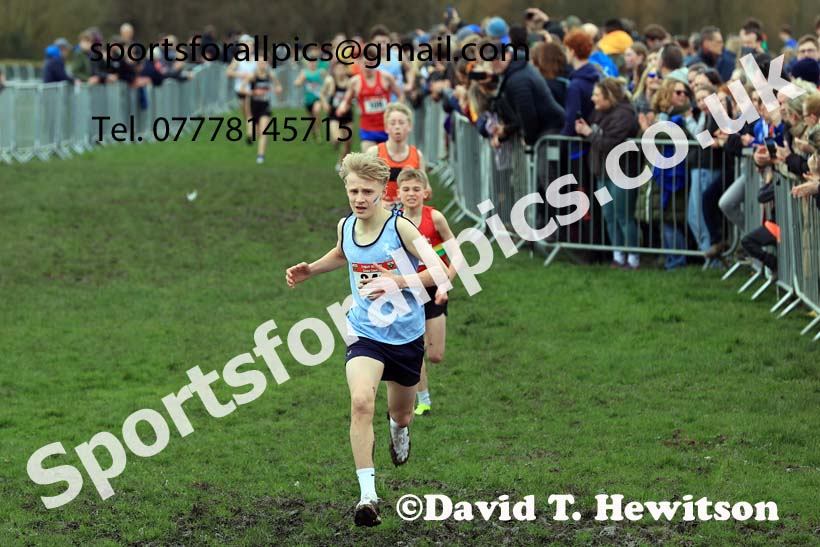 Junior Boys 2024 English Schools Cross Country Champs., Pontefract, March 16th.  Photo: David T. Hewitson/Sports for All Pics